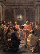 POUSSIN, Nicolas The Institution of the Eucharist af Spain oil painting reproduction